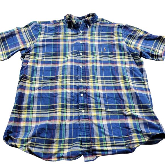 Polo Ralph Lauren Shirt Mens XLT  Button Down Oxford Button Up Short Sleeve - Picture 1 of 7